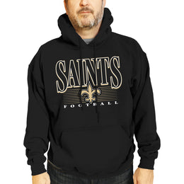 New Orleans Saints NFL Adult Unisex Overtime Blueprint Soft Fleece Hooded Sweatshirt - Black
