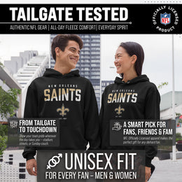 New Orleans Saints Adult NFL Diagonal Fade Fleece Hooded Sweatshirt - Black