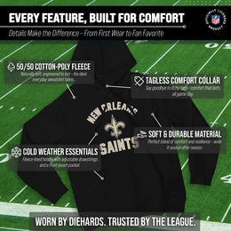New Orleans Saints NFL Adult Gameday Hooded Sweatshirt - Black