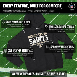 New Orleans Saints NFL Adult Gameday Charcoal Hooded Sweatshirt - Charcoal