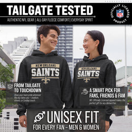 New Orleans Saints NFL Adult Gameday Charcoal Hooded Sweatshirt - Charcoal