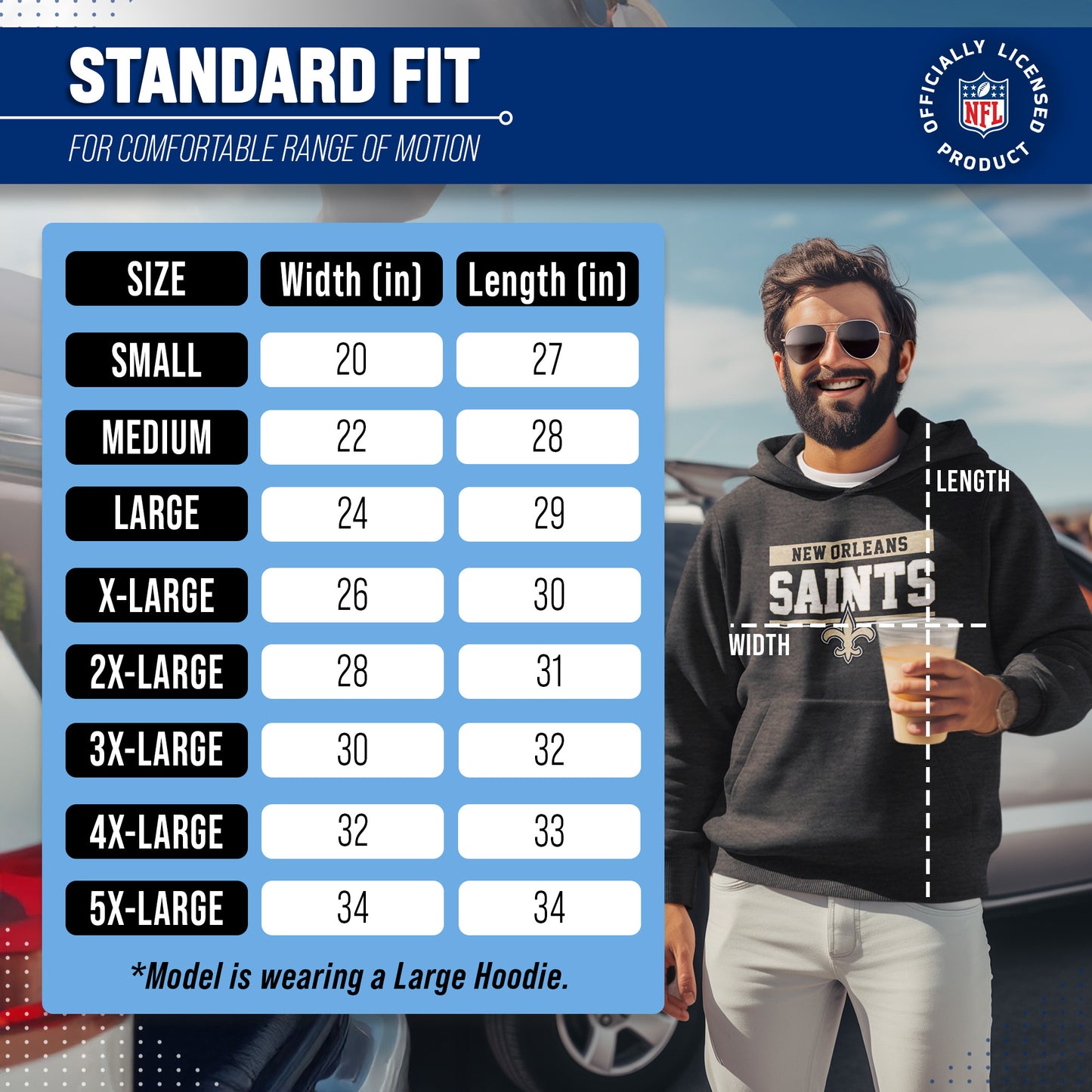 New Orleans Saints NFL Adult Gameday Charcoal Hooded Sweatshirt - Charcoal