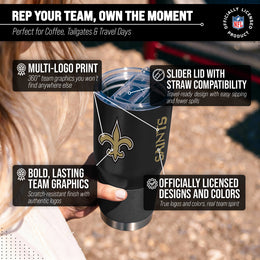 New Orleans Saints NFL 30oz Gameday Stainless Steel Tumbler - Black