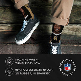 New Orleans Saints NFL Adult V Curve MVP Player Crew Socks - Old Gold