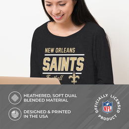 New Orleans Saints NFL Womens Crew Neck Light Weight - Charcoal