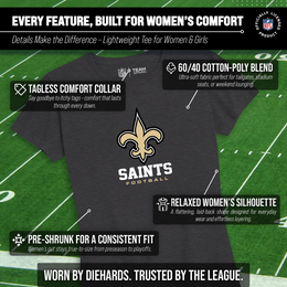 New Orleans Saints Women's NFL Ultimate Fan Logo Short Sleeve T-Shirt - Black