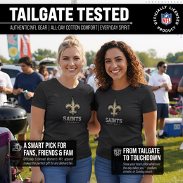 New Orleans Saints Women's NFL Ultimate Fan Logo Short Sleeve T-Shirt - Black