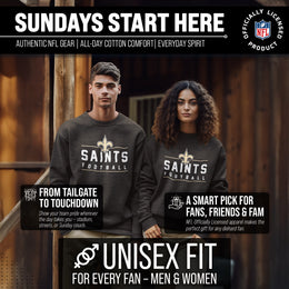 New Orleans Saints NFL Adult True Fan Crewneck Sweatshirt - Charcoal