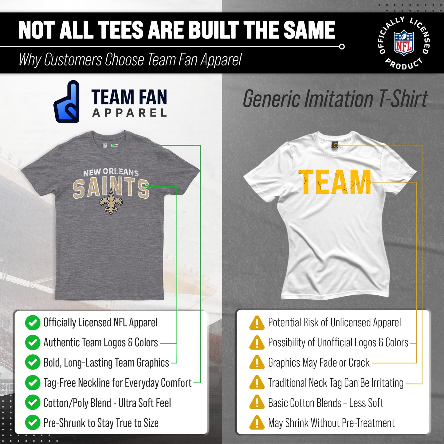 New Orleans Saints NFL Starting Fresh Short Sleeve Heather T-Shirt - Sport Gray