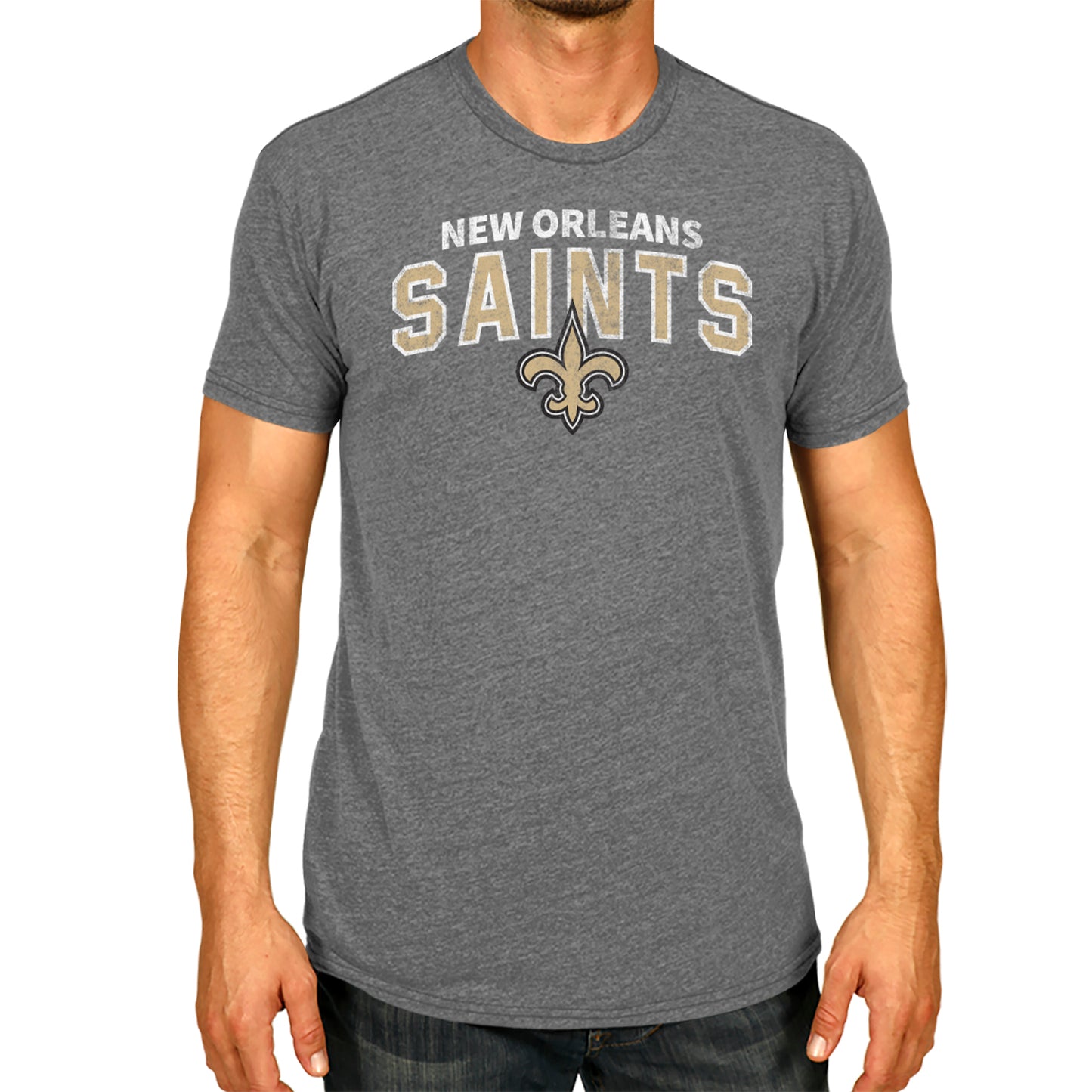 New Orleans Saints NFL Starting Fresh Short Sleeve Heather T-Shirt - Sport Gray