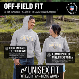 New Orleans Saints NFL Adult Unisex Starting Fresh Ultra Soft Fleece Hooded Sweatshirt - Athletic Heather