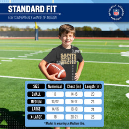 New Orleans Saints NFL Youth Repeating Logo Football T-Shirt Unisex Tag Free Comfortable - Black