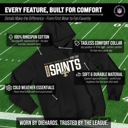 New Orleans Saints NFL Youth Modern Endzone Football Fleece Hooded Sweatshirt - Black