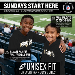 New Orleans Saints NFL Youth Modern Endzone Football Fleece Hooded Sweatshirt - Black