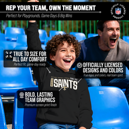 New Orleans Saints NFL Youth Modern Endzone Football Fleece Hooded Sweatshirt - Black