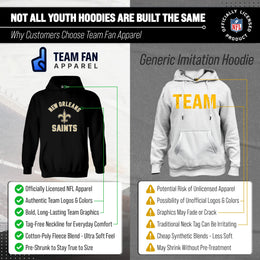 New Orleans Saints NFL Youth Gameday Hooded Sweatshirt - Black