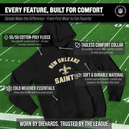 New Orleans Saints NFL Youth Gameday Hooded Sweatshirt - Black