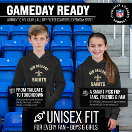 New Orleans Saints NFL Youth Gameday Hooded Sweatshirt - Black