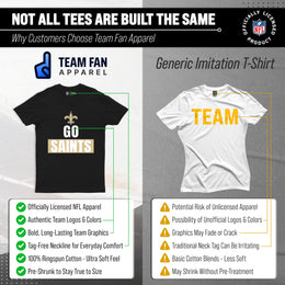 New Orleans Saints NFL Adult Team Slogan Unisex T-Shirt - Black
