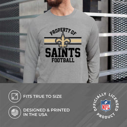 New Orleans Saints NFL Adult Property Of Long SleeveT Shirt - Sport Gray