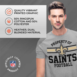 New Orleans Saints NFL Adult Property Of T-Shirt - Sport Gray