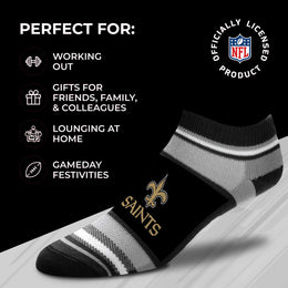 New Orleans Saints NFL Adult Marquis Addition No Show Socks - Black