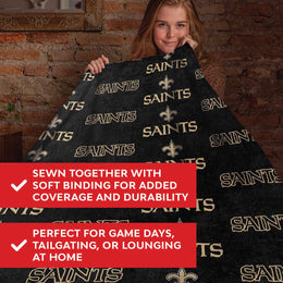 New Orleans Saints NFL Double Sided Blanket - Black