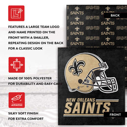 New Orleans Saints NFL Double Sided Blanket - Black
