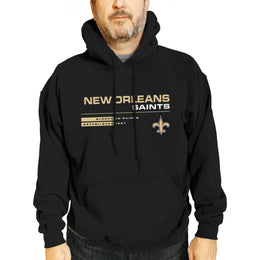 New Orleans Saints Adult NFL Speed Stat Sheet Fleece Hooded Sweatshirt - Black