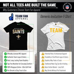 New Orleans Saints Adult NFL Diagonal Fade Color Block T-Shirt - Black