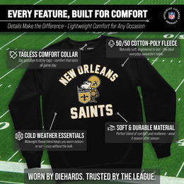 New Orleans Saints NFL Adult Unisex Retro Gameday Ultra Soft Fleece Crewneck Sweatshirt - Black