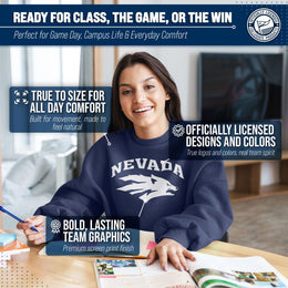 Nevada Wolf Pack Campus Colors Adult Arch & Logo Soft Style Gameday Crewneck Sweatshirt  - Navy