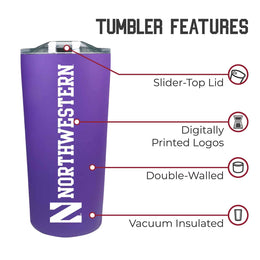 Northwestern Wildcats NCAA Stainless Steel Tumbler perfect for Gameday - Purple