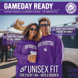 Northwestern Wildcats Adult Arch & Logo Soft Style Gameday Crewneck Sweatshirt - Purple