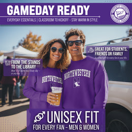 Northwestern Wildcats Adult Arch & Logo Soft Style Gameday Crewneck Sweatshirt - Purple