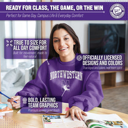 Northwestern Wildcats Adult Arch & Logo Soft Style Gameday Crewneck Sweatshirt - Purple