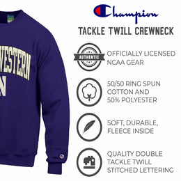 Northwestern Wildcats Adult Tackle Twill Crewneck - Purple