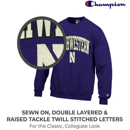 Northwestern Wildcats Adult Tackle Twill Crewneck - Purple