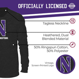 Northwestern Wildcats NCAA MVP Adult Long-Sleeve Shirt - Black
