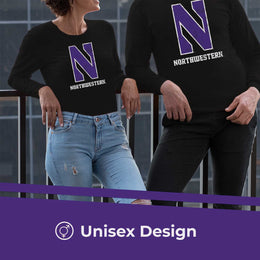 Northwestern Wildcats NCAA MVP Adult Long-Sleeve Shirt - Black