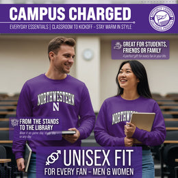 Northwestern Wildcats NCAA Adult Tackle Twill Crewneck Sweatshirt - Purple