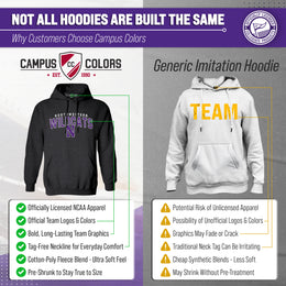Northwestern Wildcats NCAA Adult Unisex Starting Fresh Heathered Hooded Fleece Sweatshirt - Black Heather