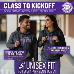 Northwestern Wildcats NCAA Adult Unisex Starting Fresh Heathered Hooded Fleece Sweatshirt - Black Heather