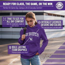 Northwestern Wildcats Adult Arch & Logo Soft Style Gameday Hooded Sweatshirt - Purple