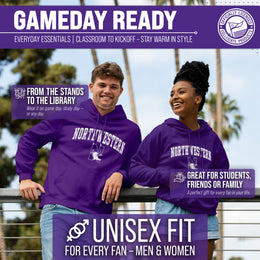 Northwestern Wildcats Adult Arch & Logo Soft Style Gameday Hooded Sweatshirt - Purple