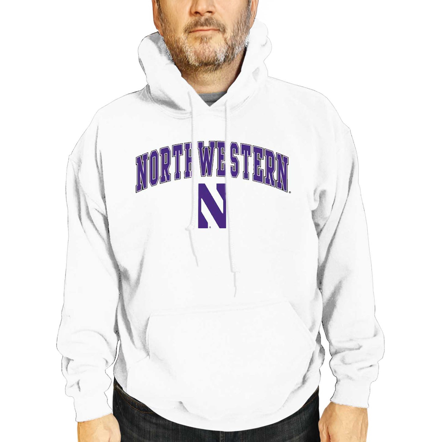 Northwestern Wildcats Adult Arch & Logo Soft Style Gameday Hooded Sweatshirt - White