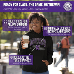 Northwestern Wildcats NCAA Adult Unisex Overtime Classics Hooded Fleece Sweatshirt - Black