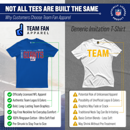 New York Giants NFL Adult Modern Endzone Tag-Less T-Shirt - Royal