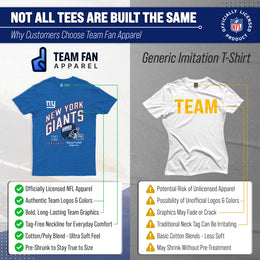 New York Giants NFL Adult Distressed Helmet Tag-Less T-Shirt - Royal Heather