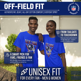 New York Giants NFL Adult Retro Triangle Unisex T-Shirt - Royal